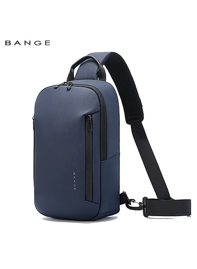 BANGE 3077 Blue Hot Selling Wholesale Lightweight Everyday Sling Chest Bag Waterproof Minimalist Ergonomic Crossbody Bag for Men - Image 1